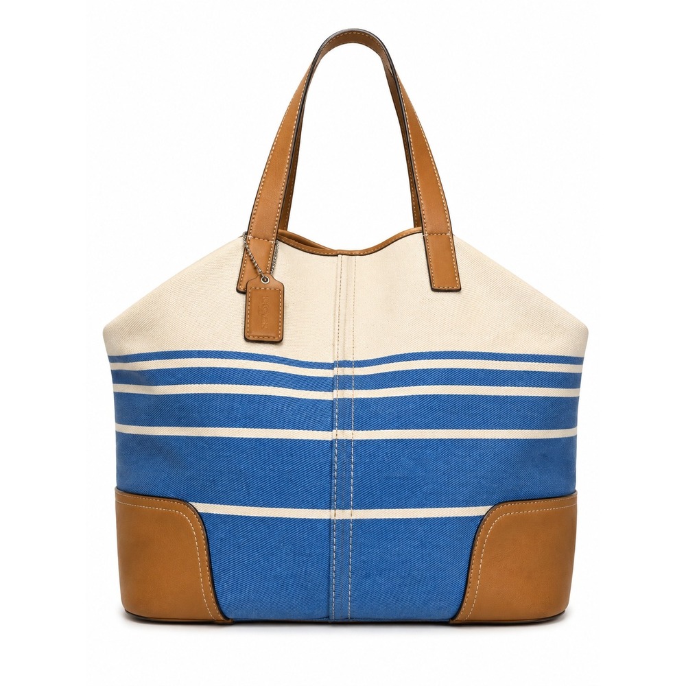 Coach Blue Nautical Shoulder Tote Bag